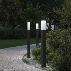 vidaXL Bolderverlichting 3 stuks 80 cm Zwart IP44