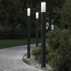 vidaXL Bolderverlichting 3 stuks 110 cm Zwart IP44