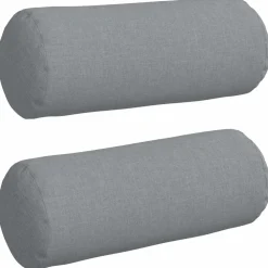 vidaXL Bolster Kussens 2 st Stof Lichtgrijs Ø 15 x 40 cm