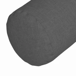 vidaXL Bolster Kussens 2 st Stof Donkergrijs Ø 15 x 40 cm