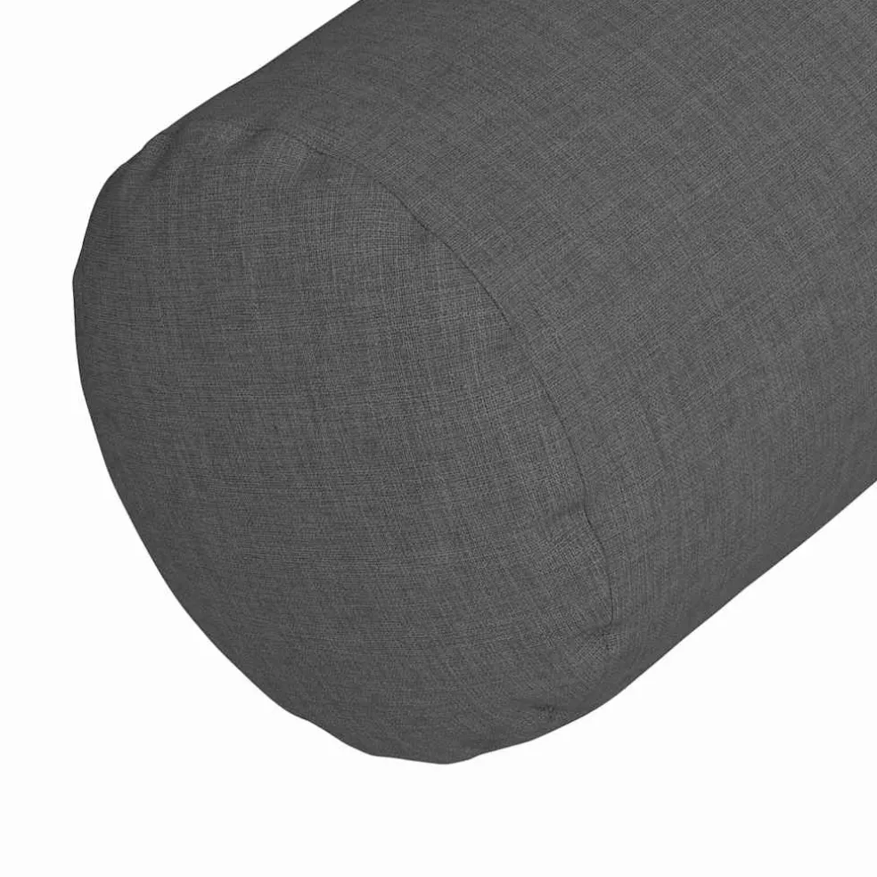 vidaXL Bolster Kussens 2 st Stof Donkergrijs Ø 15 x 40 cm