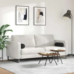 vidaXL Bolster Kussens 2 stuks Zwart Ø 15 x 40 cm Microvezel Stof