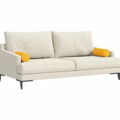 vidaXL Bolster Kussens 2 stuks Lichtgeel Ø 15 x 40 cm Cordstof
