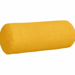 vidaXL Bolster Kussens 2 stuks Lichtgeel Ø 15 x 40 cm Cordstof