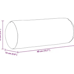 vidaXL Bolster Kussens 2 stuks Lichtgrijs Ø 15 x 40 cm Cordstof