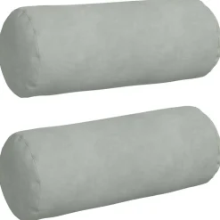 vidaXL Bolster Kussens 2 stuks Lichtgrijs Ø 15 x 40 cm Cordstof