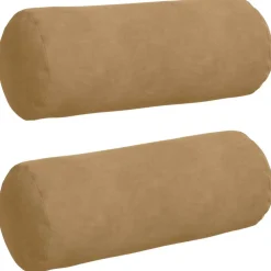 vidaXL Bolster Kussens 2 stuks Bruin Ø 15 x 40 cm Cordstof