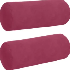 vidaXL Bolster Kussens 2 stuks Wijnrood Ø 15 x 40 cm Cordstof