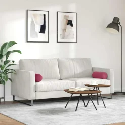 vidaXL Bolster Kussens 2 stuks Wijnrood Ø 15 x 40 cm Cordstof