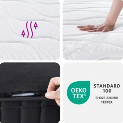 vidaXL Bonell pocketvering matras Medium 80 x 200 cm Wit