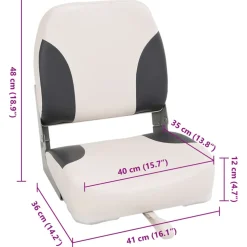 vidaXL Bootstoelen 2 st inklapbaar met hoge rugleuning 41x36x48 cm