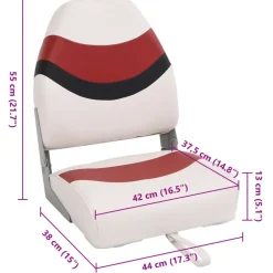 vidaXL Bootstoelen 2 st inklapbaar met hoge rugleuning 44x38x55 cm