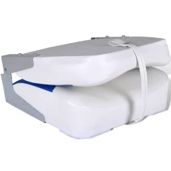 vidaXL Bootstoel met blauw-wit kussen inklapbaar 41x36x48 cm