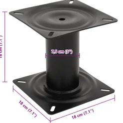vidaXL Bootstoelpoot 18 cm staal zwart