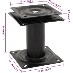 vidaXL Bootstoelpoot met 360° draaiplateau staal