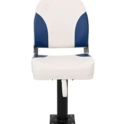 vidaXL Bootstoel 1 set inklapbaar 41x36x48 cm blauw en wit