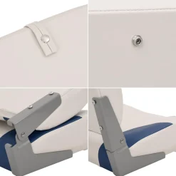 vidaXL Bootstoel 1 set inklapbaar 41x36x48 cm blauw en wit