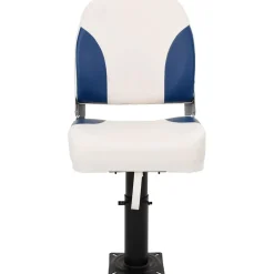 vidaXL Bootstoel 1 set inklapbaar 41x36x48 cm blauw en wit
