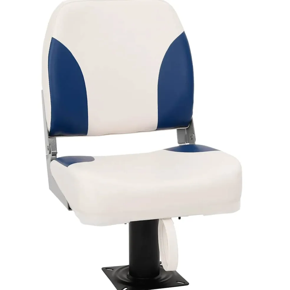 vidaXL Bootstoel 1 set inklapbaar 41x36x48 cm blauw en wit