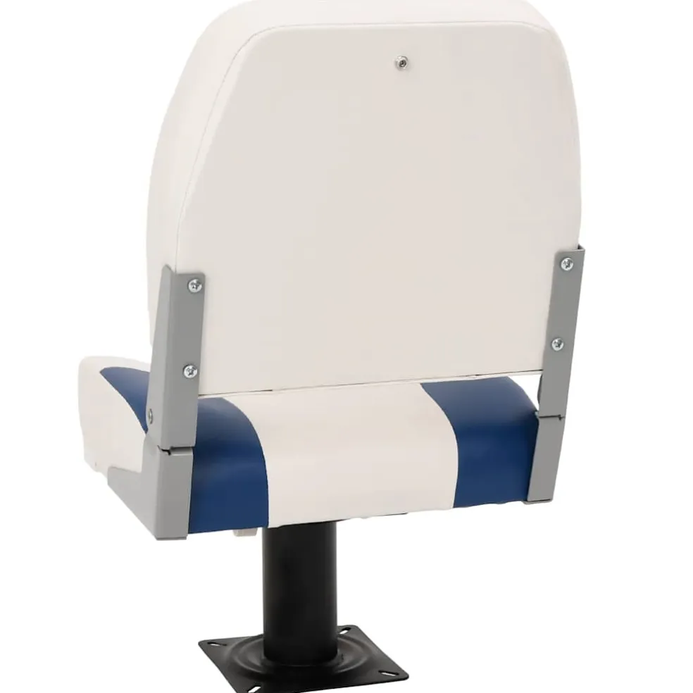vidaXL Bootstoel 1 set inklapbaar 41x36x48 cm blauw en wit