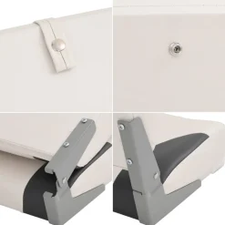 vidaXL Bootstoel 1 set inklapbaar lage rugleuning fixeerlus