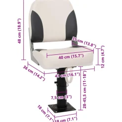 vidaXL Bootstoel 1 set inklapbaar lage rugleuning fixeerlus
