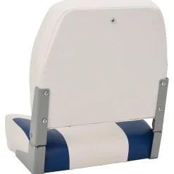 vidaXL Bootstoel 1 set met blauw-witte kussens inklapbaar