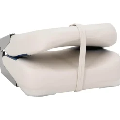 vidaXL Bootstoel 1 set met blauw-witte kussens inklapbaar
