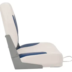 vidaXL Bootstoel 1 set met blauw-witte kussens inklapbaar