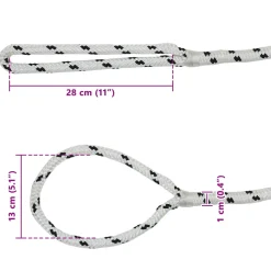 vidaXL Boottouw 10 mm 6 m Wit en zwart Polyester