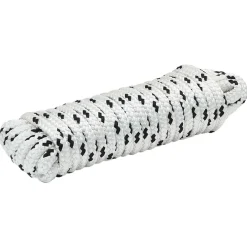 vidaXL Boottouw 10 mm 6 m Wit en zwart Polyester