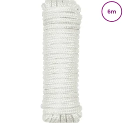 vidaXL Boottouw 10 mm 6 m Wit Polyester