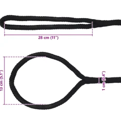 vidaXL Boottouw 10 mm 6 m Zwart Polyester