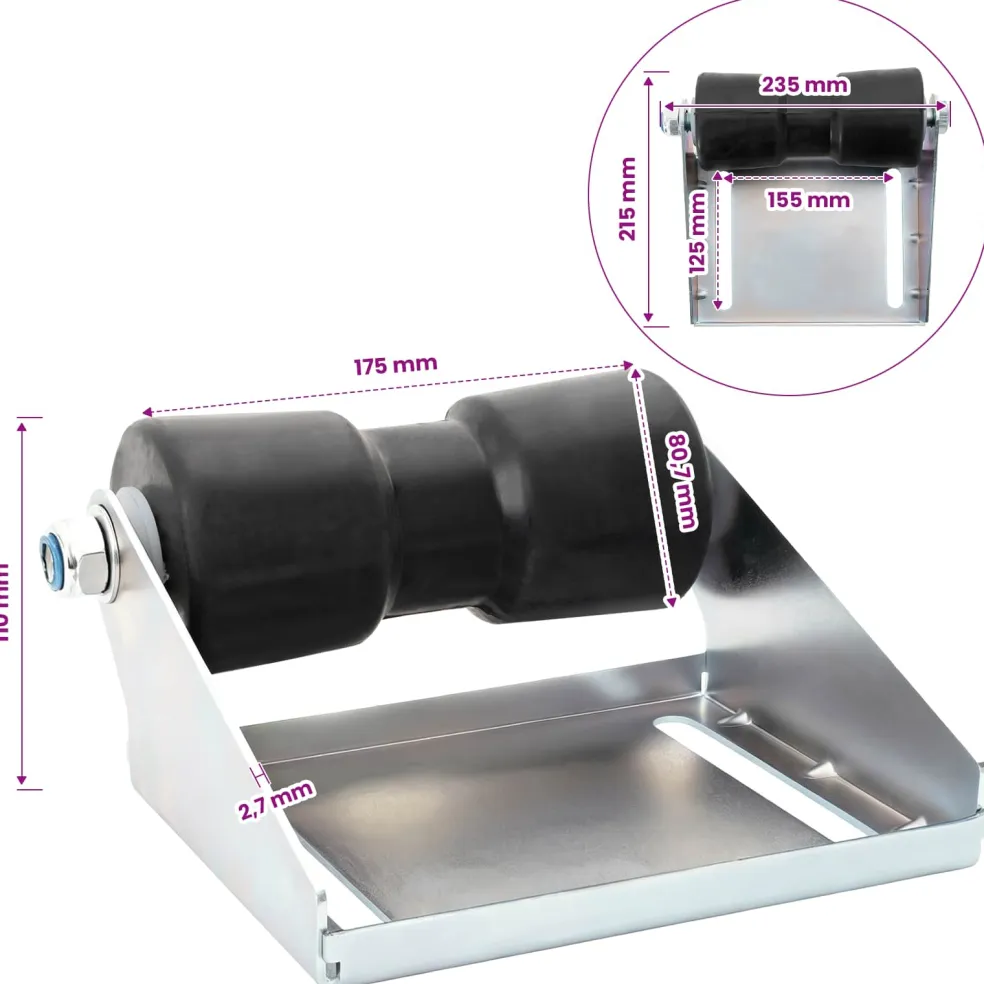 vidaXL Boot Trailer Roller met Beugel 20,3 cm Gegalvaniseerd staal