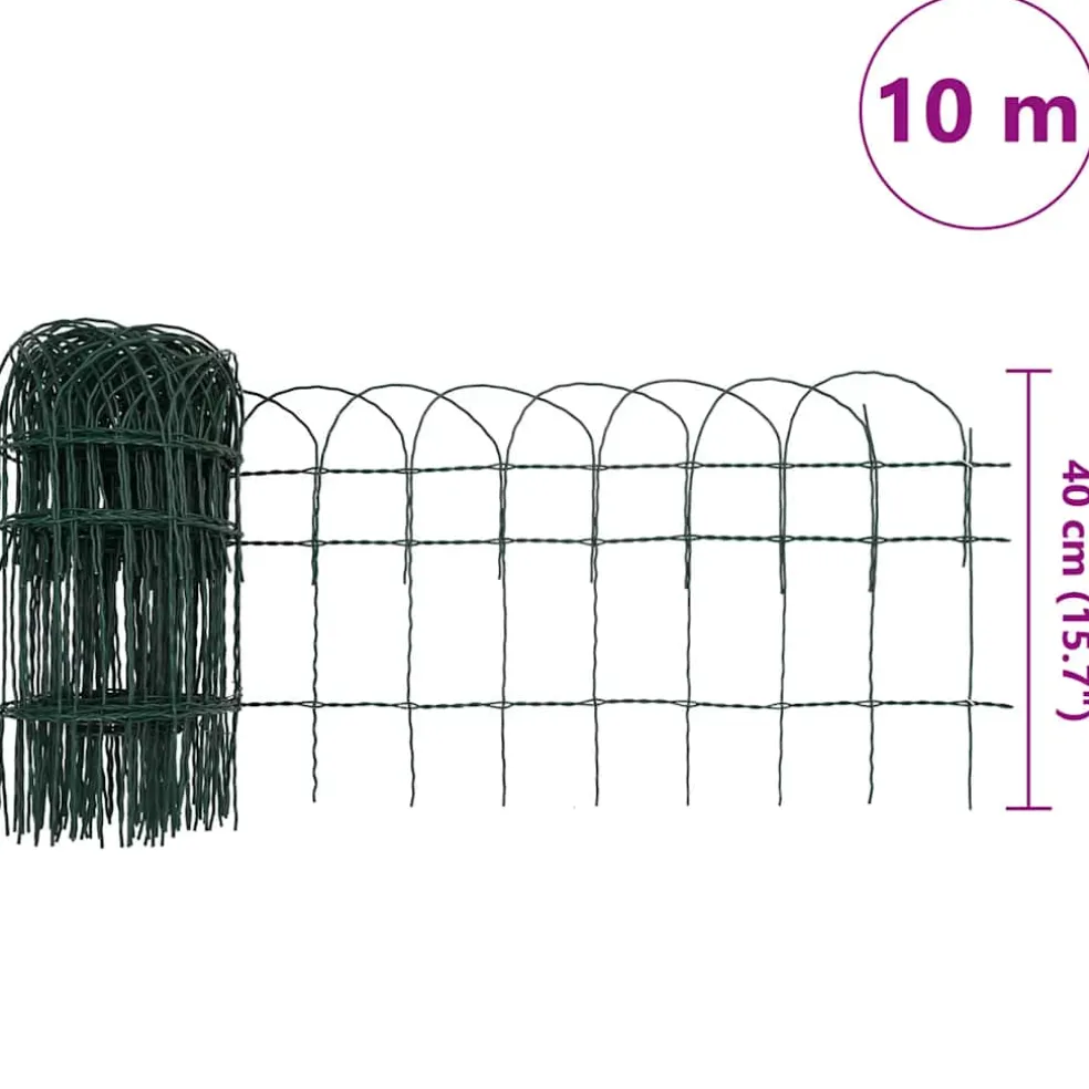 vidaXL Borderafscheiding 10x0,4 m gepoedercoat ijzer