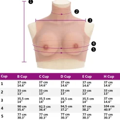 vidaXL Borstprothese B-cup silicone naturel
