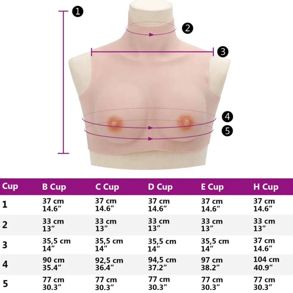 vidaXL Borstprothese B-cup silicone Kaukasisch