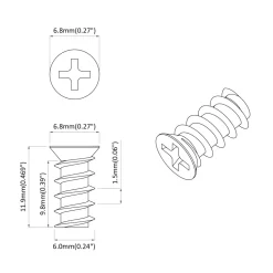 vidaXL Bout 2 st zilver M6 x 12 mm IJzer