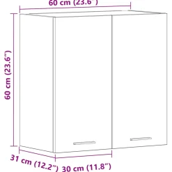 vidaXL Bovenkast Lyon 60x31x60 cm bewerkt hout sonoma eikenkleurig