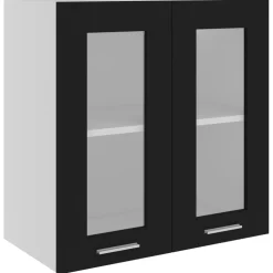 vidaXL Bovenkast Lyon 60x31x60 cm bewerkt hout zwart