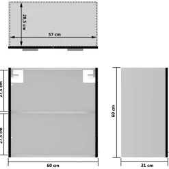 vidaXL Bovenkast Lyon 60x31x60 cm bewerkt hout zwart