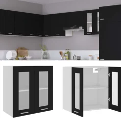 vidaXL Bovenkast Lyon 60x31x60 cm bewerkt hout zwart