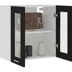 vidaXL Bovenkast Lyon 60x31x60 cm bewerkt hout zwart