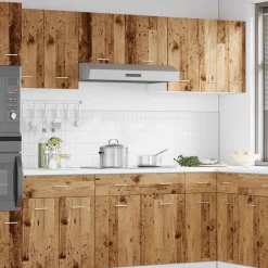 vidaXL Bovenkast Lyon 30x31x60 cm bewerkt hout oud houtkleurig