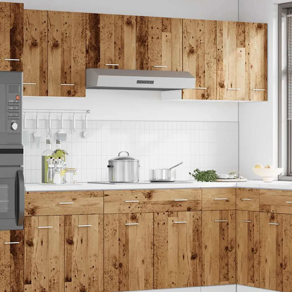vidaXL Bovenkast Lyon 30x31x60 cm bewerkt hout oud houtkleurig