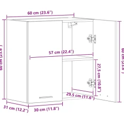 vidaXL Bovenkast Lyon 60x31x60 cm bewerkt hout wit