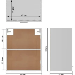 vidaXL Bovenkast Lyon 50x31x60 cm bewerkt hout wit