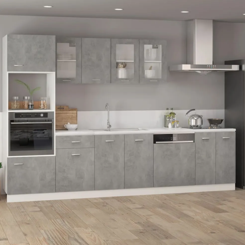 vidaXL Bovenkast Lyon 39,5x31x60 cm bewerkt hout betongrijs