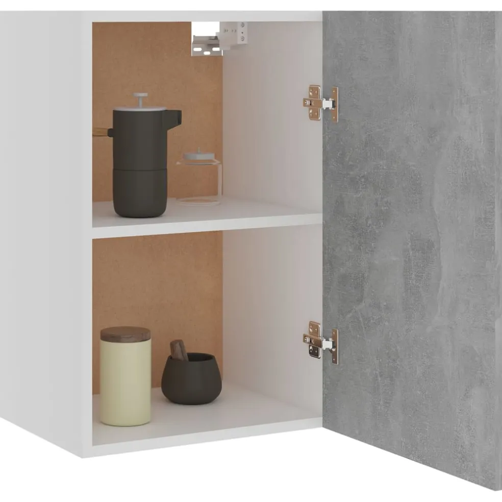 vidaXL Bovenkast Lyon 39,5x31x60 cm bewerkt hout betongrijs