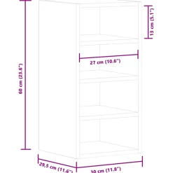 vidaXL Bovenkast Riga 30x29,5x60 cm bewerkt hout sonoma eikenkleurig